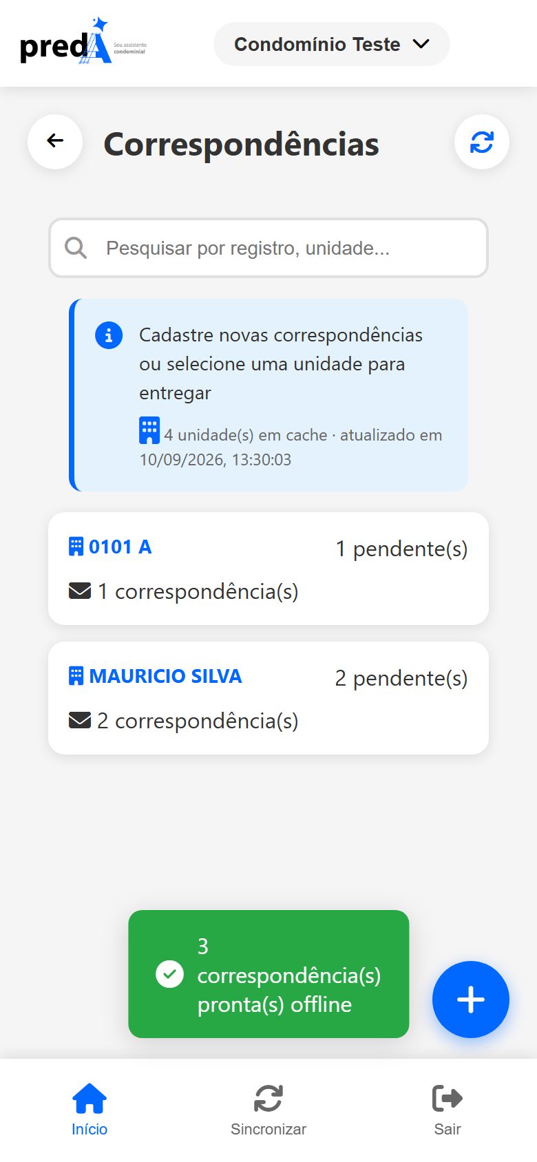 App na entrega de correspondência.