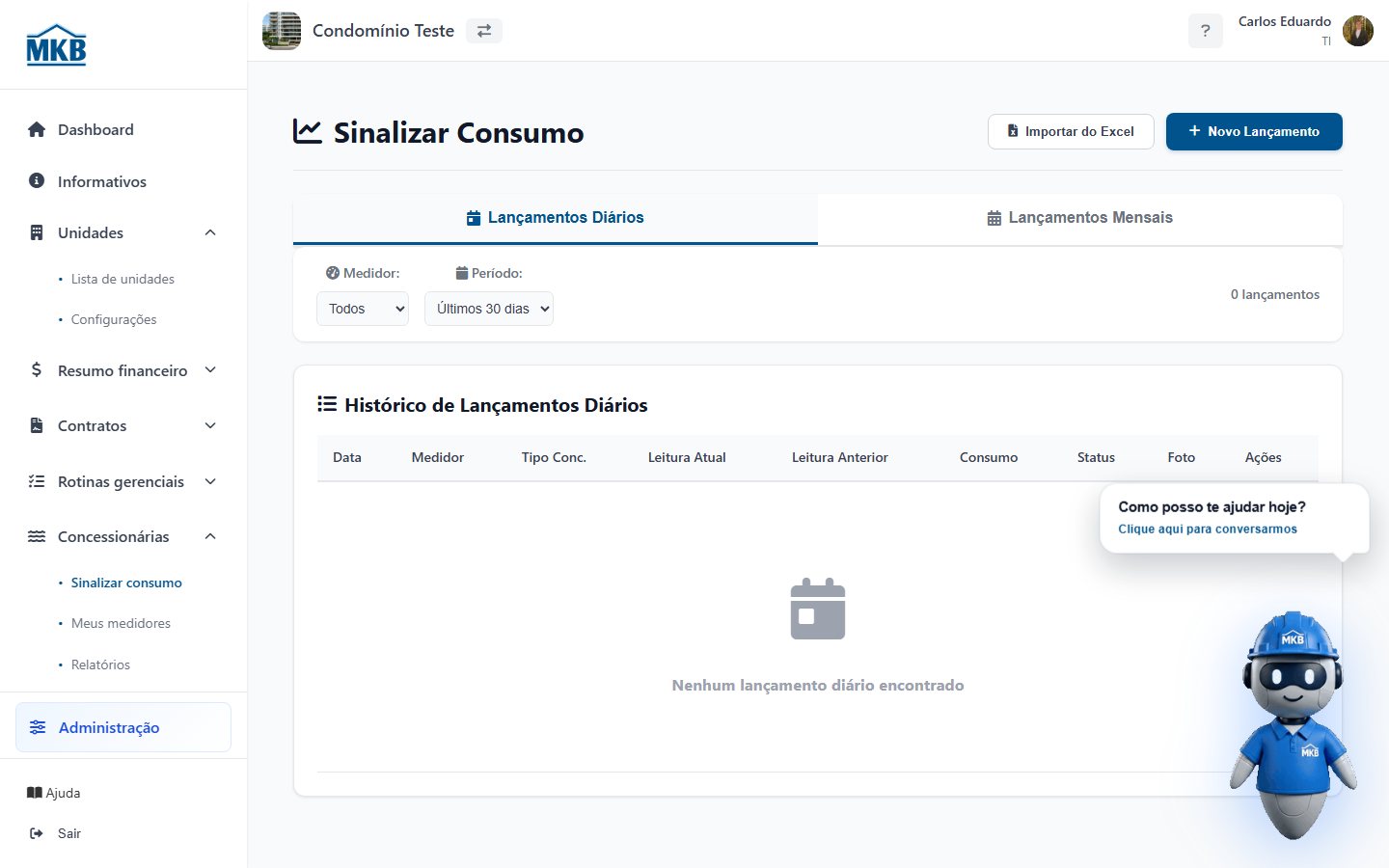 Sinalizar consumo.